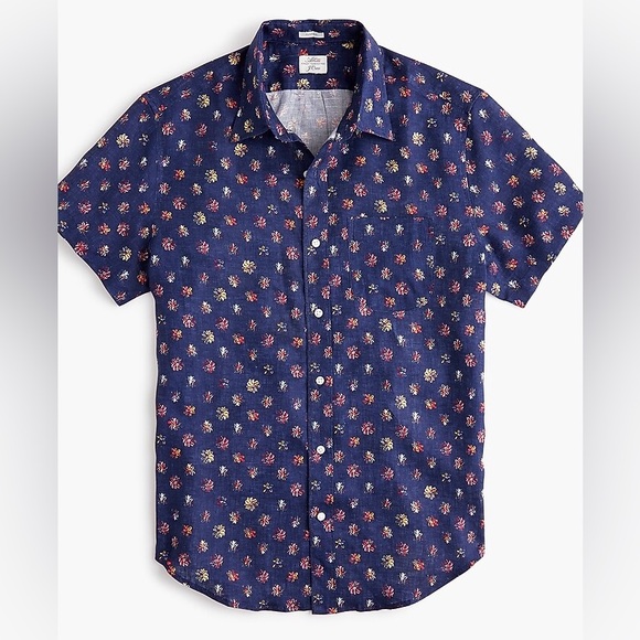J. Crew • Albini Italian Linen Floral Camp Shirt - Picture 1 of 10
